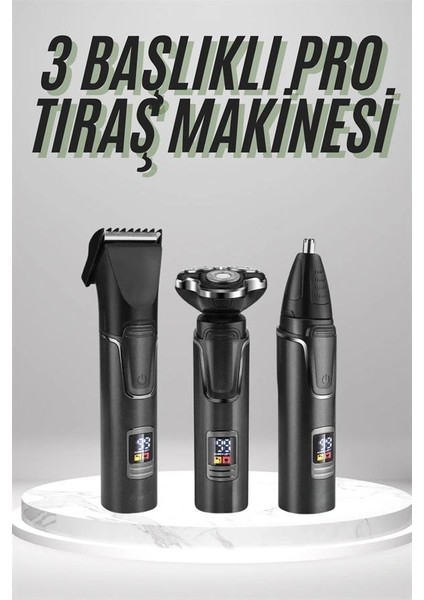 Dijital Göstergeli 3 Başlıklı Tıraş Makinesi Islak Kuru Lazer Öncesi Günlük fiyatları