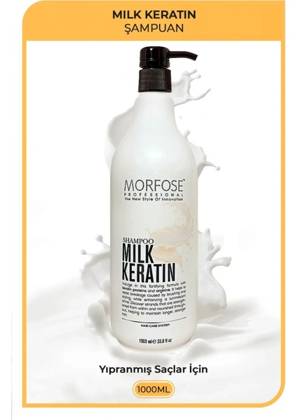Milk Keratin Şampuan 1000 ml - Besleyici Koruyucu Etki