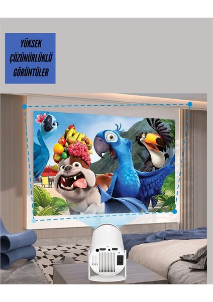 Tçift Kollu Tasarımlı Kablosuz Projeksiyon – 4k, 10.000 Oyun ve Smart App Desteği indirimleri