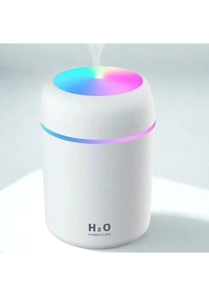 USB Rengarenk Işıklı 300 ml Ulrasonik Hava Nemlendirici Buhar Makinesi ve Hava Aroma Difüzörü (5047)