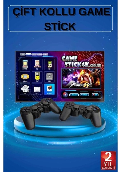 2 Kollu Kablosuz 2.4g Retro Oyunlar 4K Game Stick 3500 Oyun Atari fırsatları