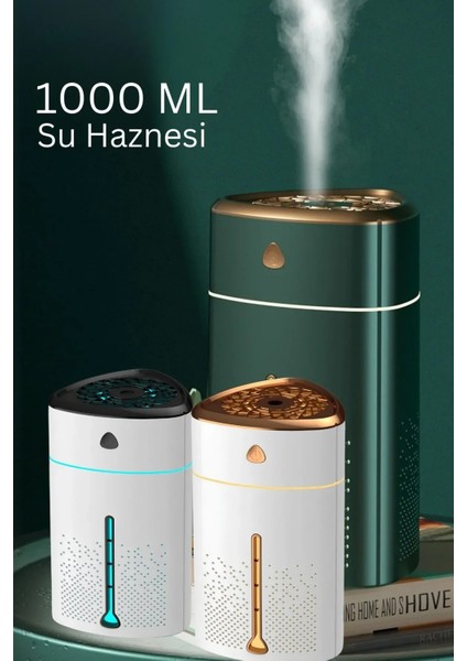 1000 ml Ultrasonik Hava Nemlendirici Işıklı Buhar Makinesi ve Aroma Difüzörü (5047) fiyatları