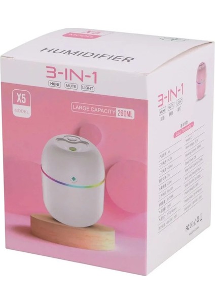 Mini Hava Nemlendirici 3in1 H2O HUMIDIFIER220ML (5047) fırsatları