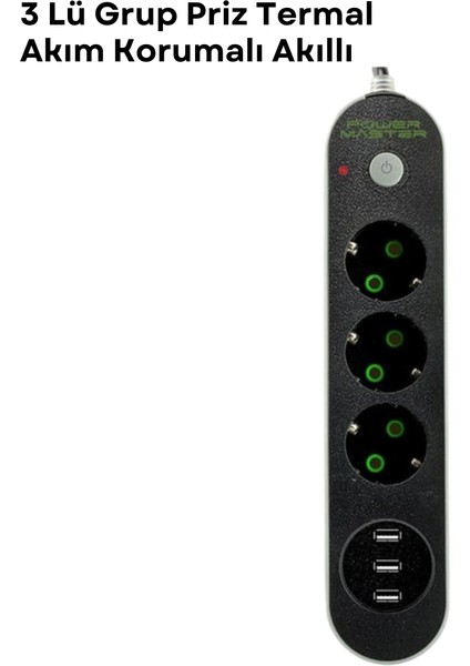 3 USB Portlu Üçlü Priz CXE103