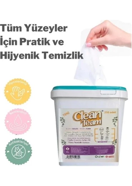 Clean Team Clean Team Beyaz Sabun Kokulu Islak Temizlik Havlusu 250 Adet (5047)
