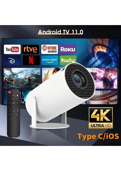 HY300 Full Hd Android Taşınabilir Mini Projeksiyon Cihazı (5047)
