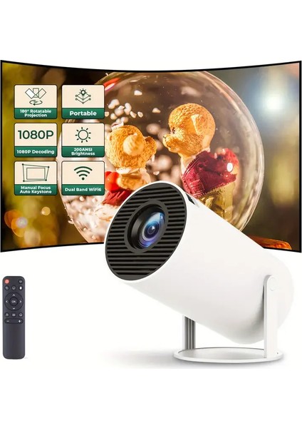 HY300 Full Hd Android Taşınabilir Mini Projeksiyon Cihazı (5047) fiyatları