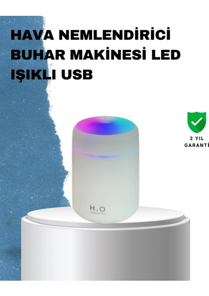 Abs Gövdeli 300ML USB Nemlendirici – Beyaz, Gri, Pembe Renk