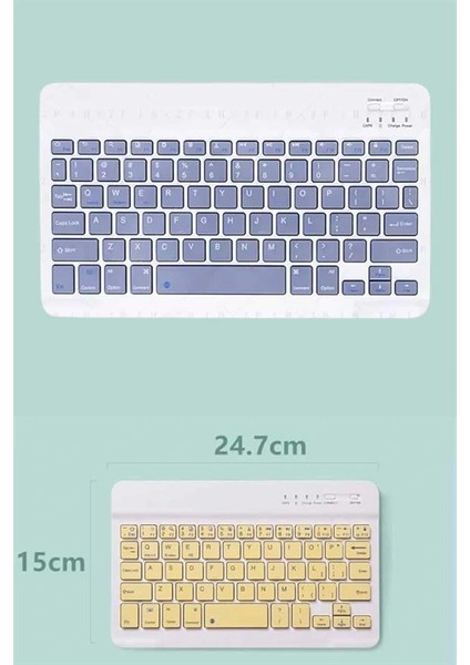 Android ve Ios Uyumlu Bluetooth Kablosuz Türkçe Q Klavye Renkli indirimleri