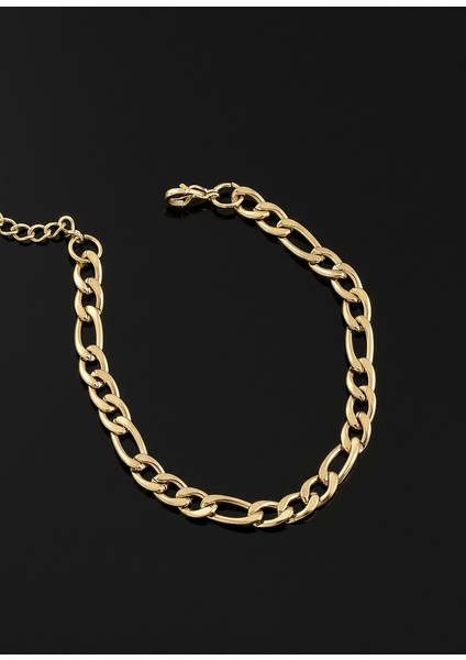 Paslanmaz Çelik Gold Renk Zincir Erkek Bileklik BLK805530