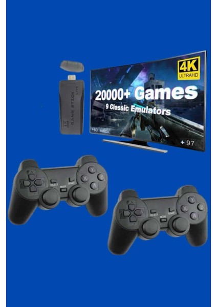 Retro Oyunlar 4K Game Stick 2.4g Kablosuz Çift Kol 3500 Oyun Atari fiyatları