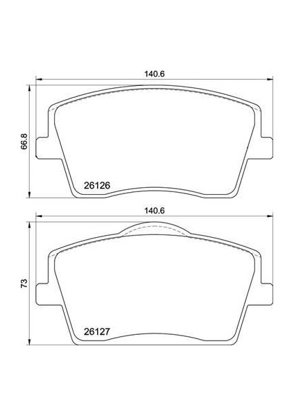9001845 - Ön Balata Volvo XC40 1.5t3 2.0d3 D4 T2 T4 T5 Hybird 2017 17 Jant