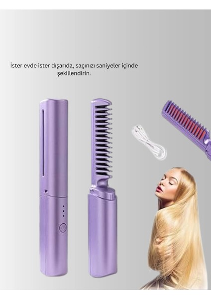 Kablosuz USB Şarjlı Saç Düzleştirici Tarak – Seyahat Boy fiyatları