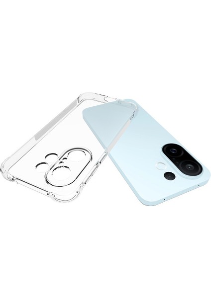 Vivo X200 Fe Uyumlu Kılıf Kamera Çıkıntılı Kristal Şeffaf Kaymaz Silikon Kapak