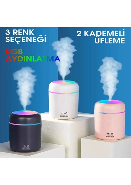 H2O LED Işıklı Mini Oda Hava Nemlendirici (5047)