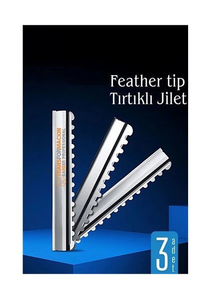 Feather Tip Tırtıklı Ustura Jileti 3 Adet