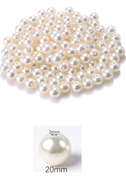 100 Gram 20MM Krem Renk Plastik Inci Boncuk Çanta ve Takı Yapım Boncuğu (~20 Adet) fiyatları