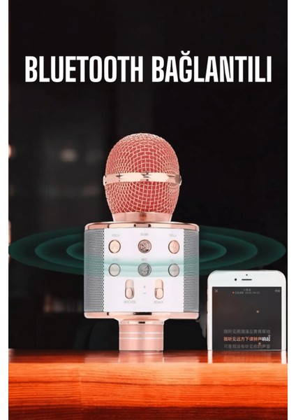 Kablosuz Bluetooth Karaoke Mikrofon USB ve Aux Girişli, Yüksek Ses Kalitesi fırsatları