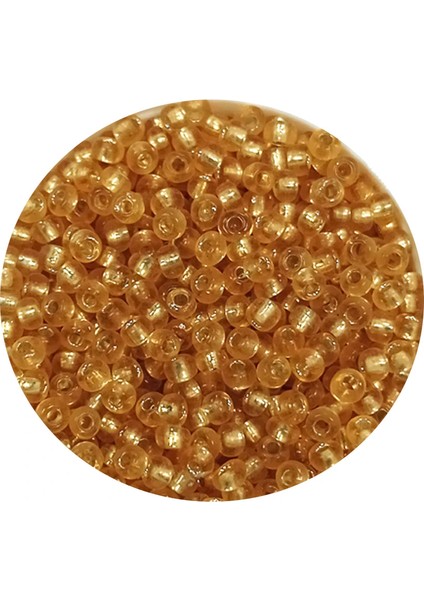 Dökme Cam Kum Boncuk (11/0) 2 mm - 60 Gram - Şeffaf Altın - BNC062 fiyatları