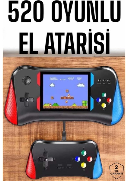 Gamepad Joystick 500 Oyunlu Retro Oyun Konsolu Tv Bağlantı Özellikli 2 Kişilik Destekli