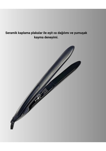 2025 Seri Profesyonel Isı Ayarlı Titanyum Kaplama Saç Düzleştirici Dijital Ekranlı indirimleri