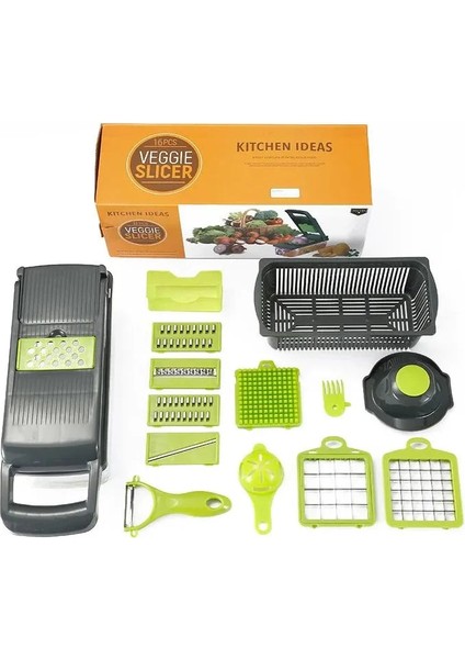 Sebze Doğrayıcı Sebze Dilimleyici 14 Pcs (5047) fırsatları