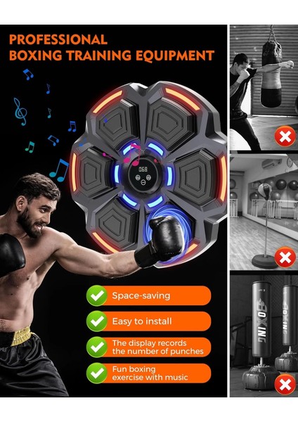 Bluetooth Hoparlör Özellikli Duvar Boks Makinesı 9 Mod Seviye Ayarlı Müzikli Boks Makinesı - Lisinya modelleri