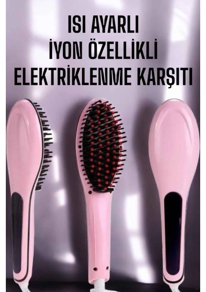 Saç Düzleştirici Tarak Isı Ayarlı Yıpranma Önleyici Düzleştirici Fön Tarak