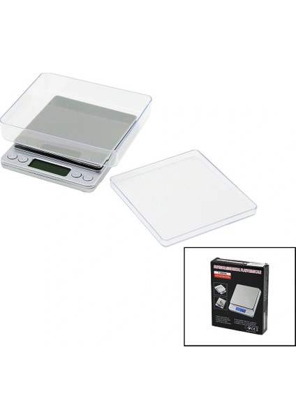 Superıor Mını I-2000 3000GR/0.1GR MİNİ=10.5X13CM Hassas Tartı - Terazi Şeffaf Pls.kapak Pilli (5047)
