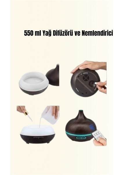 Sessiz Çalışan Aromaterapi Difüzörü – 4 Zaman Ayarlı, 7 Renkli Işık Seçeneği modelleri