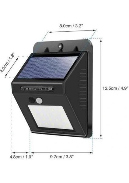 Bahçe Aydınlatma Sensörlü Güneş Enerjili Duvar Lambası 40 LED Işık indirimleri