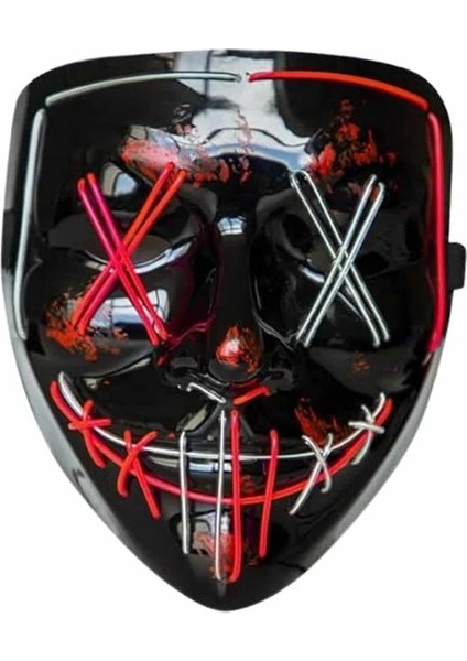 Işıklı LED Maske Parti Eğlence Maskesi Hallowen Neon Maske