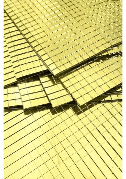 Büro Ev Ofis Etkinik Dekoru Için 30X30CM Yapışkanlı Kare Gold Cam Mozaik Fayans Aynalı Dekor Panel fiyatları