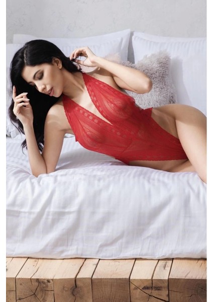Kırmızı Dantelli Fantezi Bodysuit - 856 fiyatları
