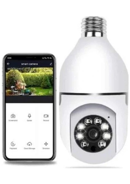 Akıllı Kamera Wifi Kamera Duylu Ampul Görünümlü 360 Derece Dönebilen Ev Kamerası fırsatları