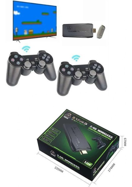 4K Game Stick Oyun Konsolu 2.4g Kablosuz Çift Kol Nostaljik Oyunlar indirimleri