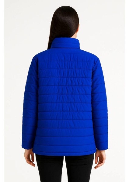 Bomber Mont Ceket – Su Itici Kumaş, Kapitone Astarlı, Fermuarlı, Kışlık - Saks Mavisi modelleri