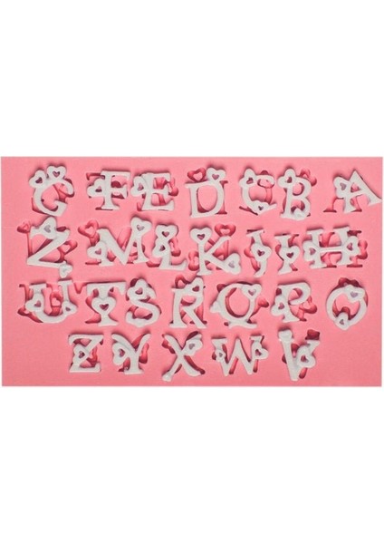 Mini Harf Seti Alfabe Kalpli Harf Silikon Kalıp K-561, Taş Tozu Alçı Mum Polyester Kalıbı modelleri