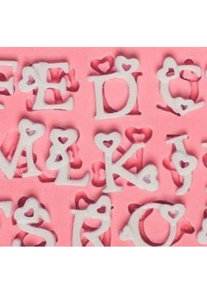 Mini Harf Seti Alfabe Kalpli Harf Silikon Kalıp K-561, Taş Tozu Alçı Mum Polyester Kalıbı fırsatları