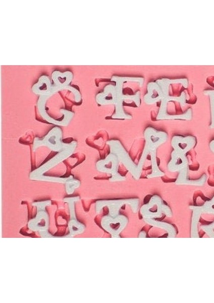 Mini Harf Seti Alfabe Kalpli Harf Silikon Kalıp K-561, Taş Tozu Alçı Mum Polyester Kalıbı indirimleri