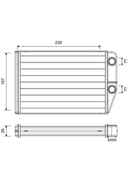 811514 - Kalorifer Radyatörü Peugeot Boxer Iıı Cıtroen Jumper Fıat Ducato Iıı 06 230×163X26
