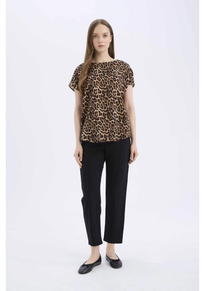 Lastikli Bel Bağcıklı Basic Düz Paça Jogger Pantolon D2573AX25SP