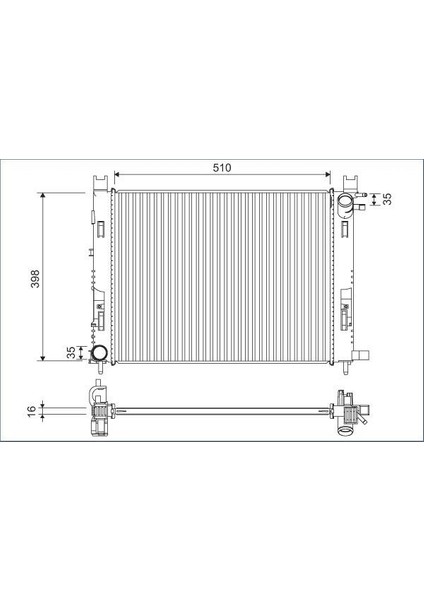 701120 - Motor Su Radyatoru Captur I 12 Clıo Iv 12 Dokker 12 Symbol Iıı 14 Sandero Iı 12 0.9 Tce 1.2 Tce 1.5 Dcı 1.6 506×414X18