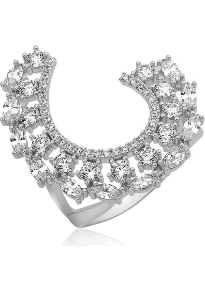 Gümüş Markiz Taşlı Bayan Yüzük fiyatları