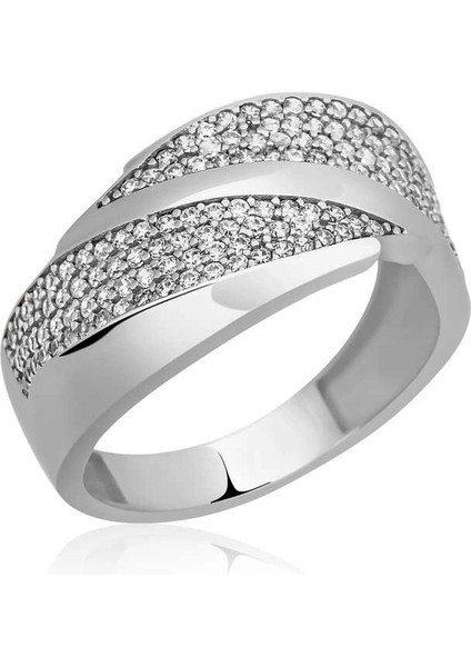 Gümüş Zirkon Taşlı Bayan Yüzük