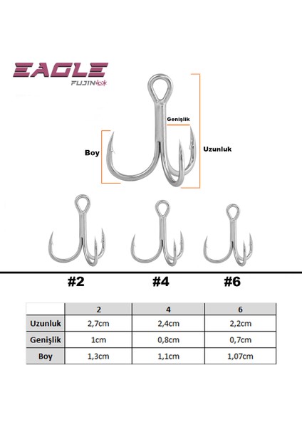 Eagle Süper Anti-Rust Üçlü Kanca fiyatları