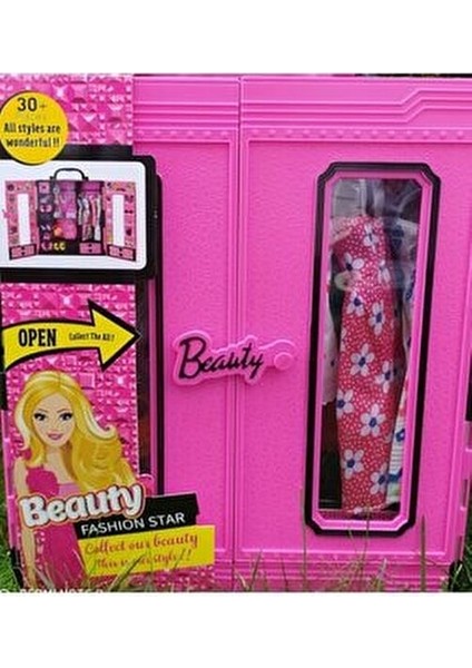 Barbie Elbise Gardrobu Kız Çocuklar İçin Şık Pembe Tasarım 30 Parça