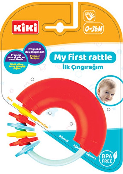 4'lü Çıngırak Seti Unisex Bebekler İçin Eğlenceli ve Renkli Tasarım 0-2 Yaş