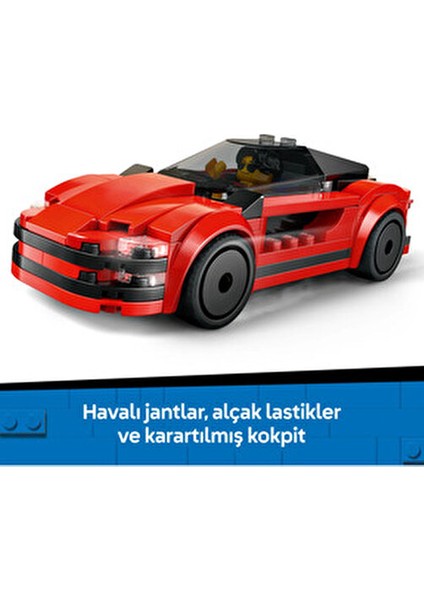 Kırmızı Spor Araba 60448 109 Parça Çocuklar İçin Eğlenceli Oyun Seti