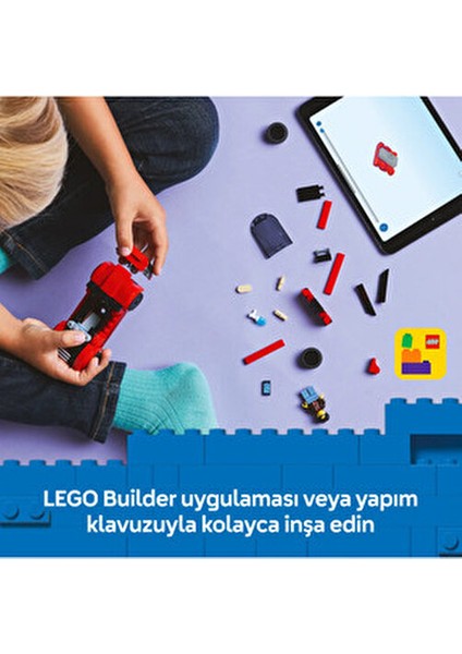 Kırmızı Spor Araba 60448 109 Parça Çocuklar İçin Eğlenceli Oyun Seti
